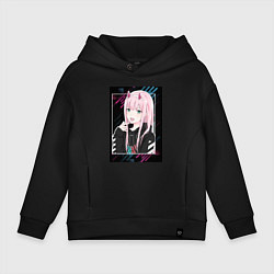 Толстовка оверсайз детская Zero Two is darling, цвет: черный