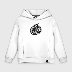 Детское худи оверсайз Абстрактное велосипедное тату