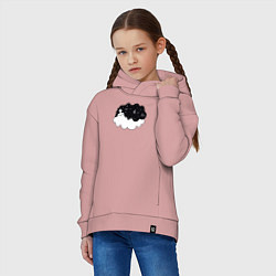 Толстовка оверсайз детская Космическая девушка на облаке, цвет: пыльно-розовый — фото 2