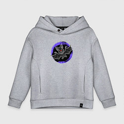 Толстовка оверсайз детская Мультяшная летучая мышь, цвет: меланж