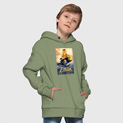 Толстовка оверсайз детская Легенда о зельде, цвет: авокадо — фото 2