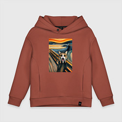 Детское худи оверсайз Кошка кричит - мем нейросеть