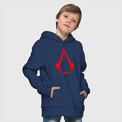 Толстовка оверсайз детская Red logo of assassins, цвет: тёмно-синий — фото 2