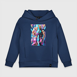 Детское худи оверсайз Barbie and Ken - ai art fantasy