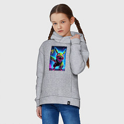 Толстовка оверсайз детская Pikachu - nightmare ai art fantasy, цвет: меланж — фото 2