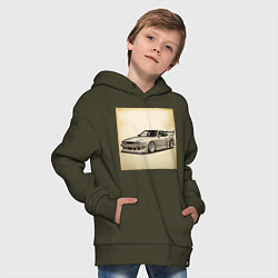 Толстовка оверсайз детская JDM авто, цвет: хаки — фото 2
