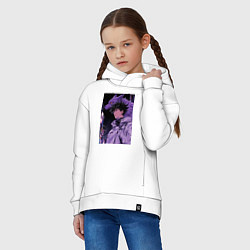 Толстовка оверсайз детская Магическая битва Мэгуми Фусигуро волк, цвет: белый — фото 2