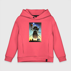 Толстовка оверсайз детская Ведьма пугало - хэллоуин нейросеть, цвет: коралловый