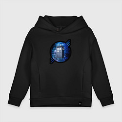 Толстовка оверсайз детская Tardis in space, цвет: черный