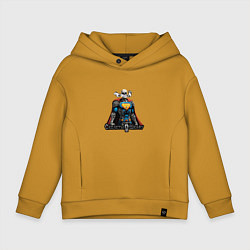 Толстовка оверсайз детская Арт герой, цвет: горчичный