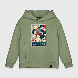 Толстовка оверсайз детская Хвост Феи Эрза Скарлет Нацу Драгнил, цвет: авокадо