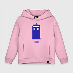 Толстовка оверсайз детская Tardis - London, цвет: светло-розовый