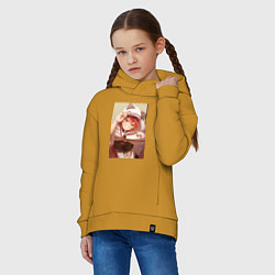 Толстовка оверсайз детская Реинкарнация безработного Эрис Бореас Грейрат кошк, цвет: горчичный — фото 2