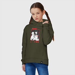Толстовка оверсайз детская Человек-бензопила Денджи Пауэр Аки Хаякава, цвет: хаки — фото 2
