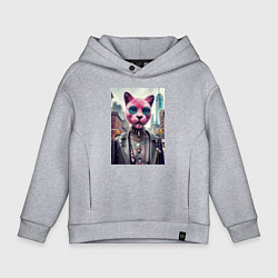Детское худи оверсайз Модная кошечка из Нью-Йорка