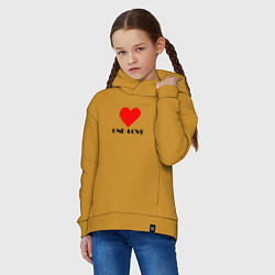Толстовка оверсайз детская One - love, цвет: горчичный — фото 2