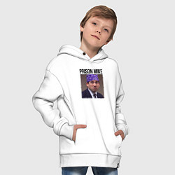 Толстовка оверсайз детская Prison mike Michael Scott - офис, цвет: белый — фото 2