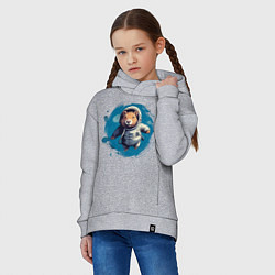 Толстовка оверсайз детская Капибара в скафандре, цвет: меланж — фото 2