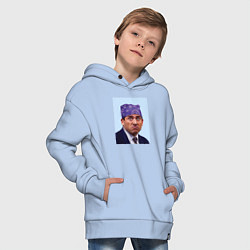 Толстовка оверсайз детская Michael Scott - Prison mike the office meme, цвет: мягкое небо — фото 2