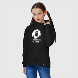 Толстовка оверсайз детская Хочу верить в тардис, цвет: черный — фото 2