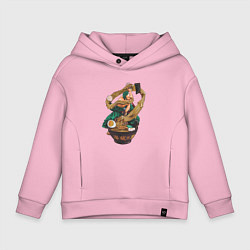 Толстовка оверсайз детская One piece Зоро Zoro удон, цвет: светло-розовый