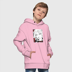 Толстовка оверсайз детская Геройская академия Химико Himiko, цвет: светло-розовый — фото 2