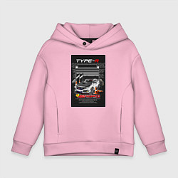 Толстовка оверсайз детская Honda jdm, цвет: светло-розовый