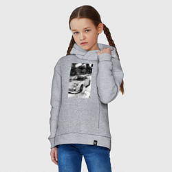Толстовка оверсайз детская Mazda rx-7 авто, цвет: меланж — фото 2