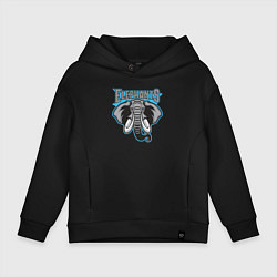 Толстовка оверсайз детская Elephants team, цвет: черный