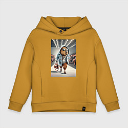 Детское худи оверсайз Капибара модель на дефиле животных