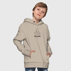Толстовка оверсайз детская BTS Dynamite RM, цвет: миндальный — фото 2