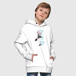 Толстовка оверсайз детская Алиса Михайловна - Аля иногда кокетничает со мной, цвет: белый — фото 2