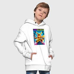 Толстовка оверсайз детская Happy halloween - terrible Pikachu, цвет: белый — фото 2