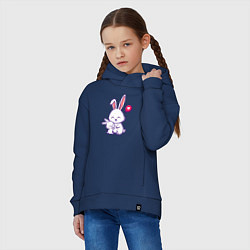 Толстовка оверсайз детская Милые зайчишки, цвет: тёмно-синий — фото 2
