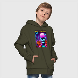 Толстовка оверсайз детская Minecraft and halloween- vaporwave, цвет: хаки — фото 2
