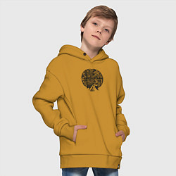 Толстовка оверсайз детская Цветочная голова, цвет: горчичный — фото 2