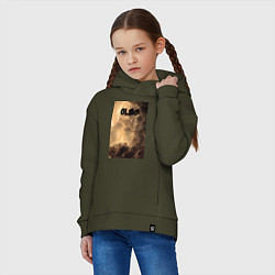 Толстовка оверсайз детская Oleg облака мрачные, цвет: хаки — фото 2