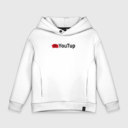 Толстовка оверсайз детская Youtup youtube, цвет: белый