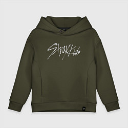 Толстовка оверсайз детская Stray Kids металлик, цвет: хаки