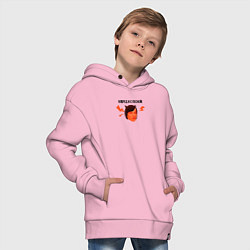 Толстовка оверсайз детская Schoolboy Runaway - angry mom meme, цвет: светло-розовый — фото 2