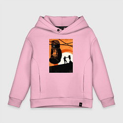 Толстовка оверсайз детская Бокс тренировка, цвет: светло-розовый