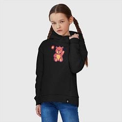 Толстовка оверсайз детская Lovely bear, цвет: черный — фото 2