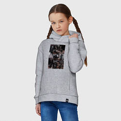 Толстовка оверсайз детская Конный спорт коллаж, цвет: меланж — фото 2