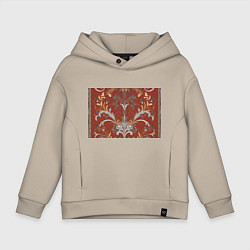 Толстовка оверсайз детская Изысканный орнамент ковер, цвет: миндальный