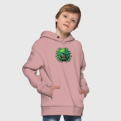 Толстовка оверсайз детская Вирус злодей, цвет: пыльно-розовый — фото 2