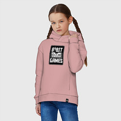 Толстовка оверсайз детская Игры 8 бит, цвет: пыльно-розовый — фото 2