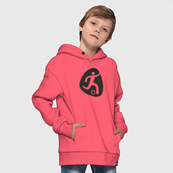 Толстовка оверсайз детская Football play, цвет: коралловый — фото 2