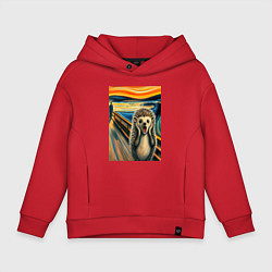 Детское худи оверсайз Ёжик кричит на картине Эдварда Мунка - мем искусст