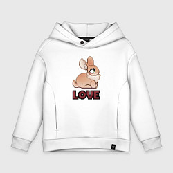 Детское худи оверсайз Милый кролик love пиксель арт