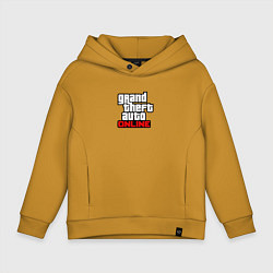 Толстовка оверсайз детская GTA online logo game, цвет: горчичный